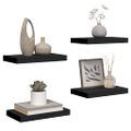 vidaXL Plávajúce nástenné police 4 ks, čierne 40x23,5x3,8 cm, MDF