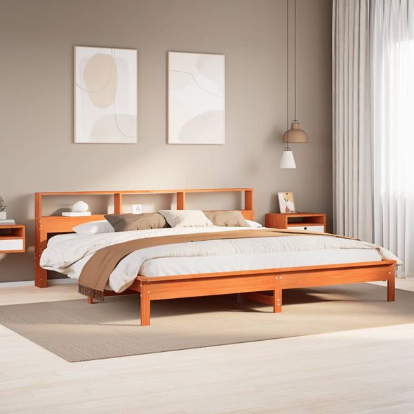 vidaXL Posteľ bez matraca voskovo hnedá 180x200 cm masívna borovica