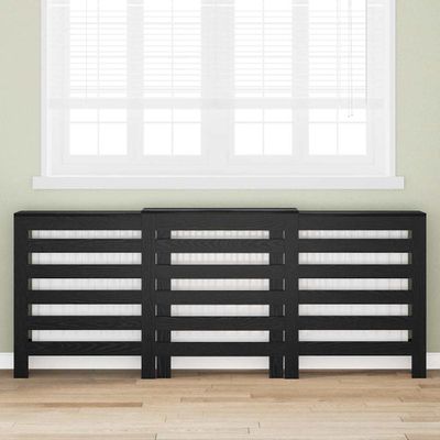 vidaXL Kryt radiátora Čierny dub 205 x 21,5 x 83,5 cm Kompozitné drevo
