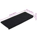 vidaXL Schodiskové rohože samolepiace 30 ks Čierna 65x24,5x3,5 cm