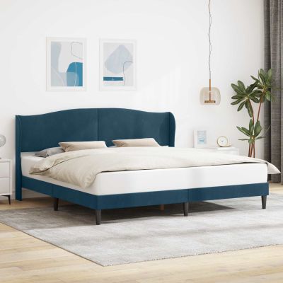 vidaXL Rám postele s čelnou doskou Modrá 180 x 200 cm Zamat