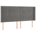 vidaXL Čelo postele s LED bledosivé 183x16x118/128 cm zamat