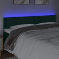 vidaXL Čelo postele s LED tmavozelené 200x5x78/88 cm zamat