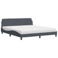vidaXL Posteľ s matracom Dover tmavosivý 180x200 cm zamat