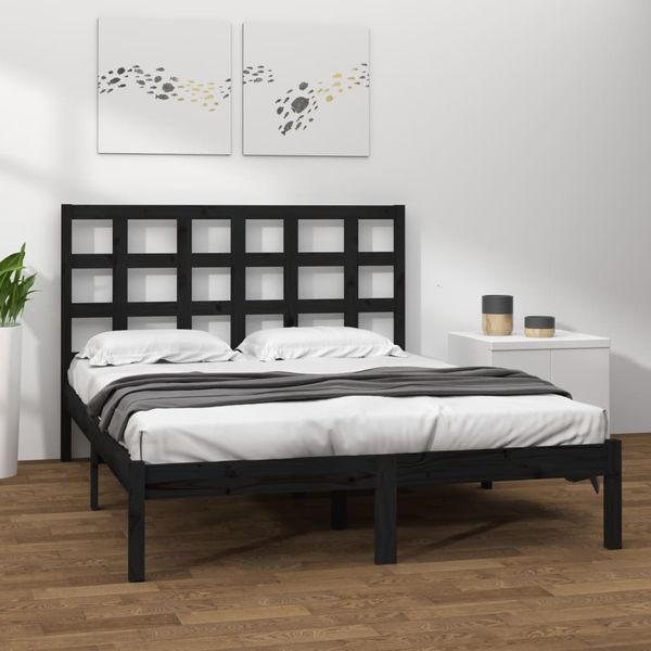 vidaXL Posteľný rám čierny masív 200x200 cm