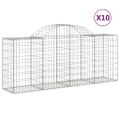 vidaXL Oblúkové gabionové koše 10 ks 200x50x80/100 cm pozinkov. železo