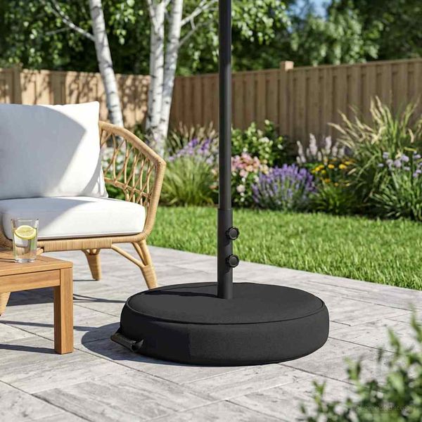 vidaXL Patio podstavec pre slnečník 50 x 50 cm Oceľ Čierna
