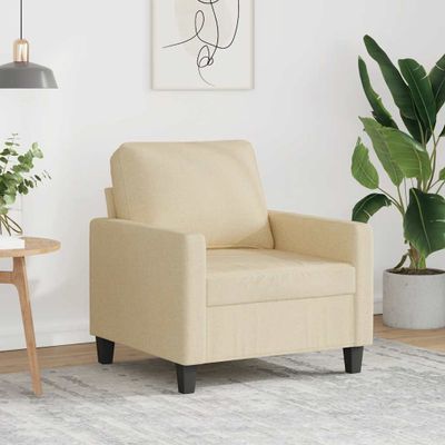 vidaXL Jednomiestna pohovka, krémová 60 cm, látka