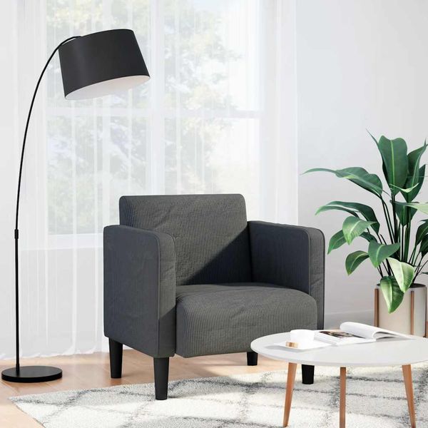 VidaXL Rozkladacia stolička s podrúčkami tmavosivá 54 cm