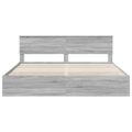 vidaXL Rám postele Sivý Sonoma 200 x 200 cm Inžinierske drevo