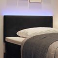 vidaXL LED hlavová doska s LED pásikmi Čierny 100 cm Zamat
