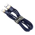 Baseus Cafule Lightning kábel 1,5A 2 m (zlatý+tmavomodrý)