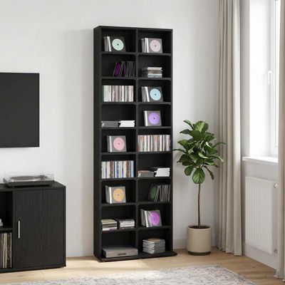 vidaXL CD Skrinka Čierny dub 65 x 23,5 x 175 cm Kompozitné drevo