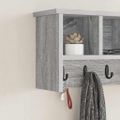 vidaXL Vešiak na stenu Nástenná montáž Sivý Sonoma 50 x 16 x 26 cm