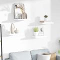 vidaXL Plávajúce nástenné police 4 ks, lesklé biele 40x23,5x3,8 cm, MDF