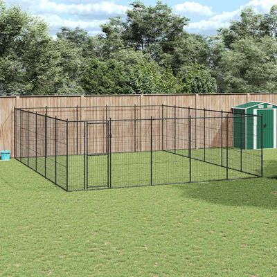 vidaXL Vonkajšia voliéra pre psy oceľová 36,3 m²