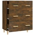 vidaXL Komoda dymový dub 70x34x90 cm spracované drevo