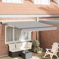 vidaXL Sklopná markíza Svetlosivá 350 x 250 cm Polyester a kov