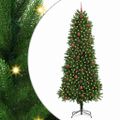 vidaXL Vianočný stromček s 300 LED-i so stojanom Zelená 240 cm PE
