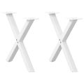 vidaXL Nohy konferenčného stolíka v tvare X, 2 ks, biele, 60 x (42-43) cm, oceľové