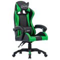 vidaXL Herná stolička, zelená, umelá koža