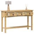 vidaXL Konzolový stolík „Corona“ 114x34,5x73 cm masívne borovicové drevo