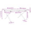 vidaXL Konferenčný stolík v tvare X 90x90x45 cm borovica a oceľ