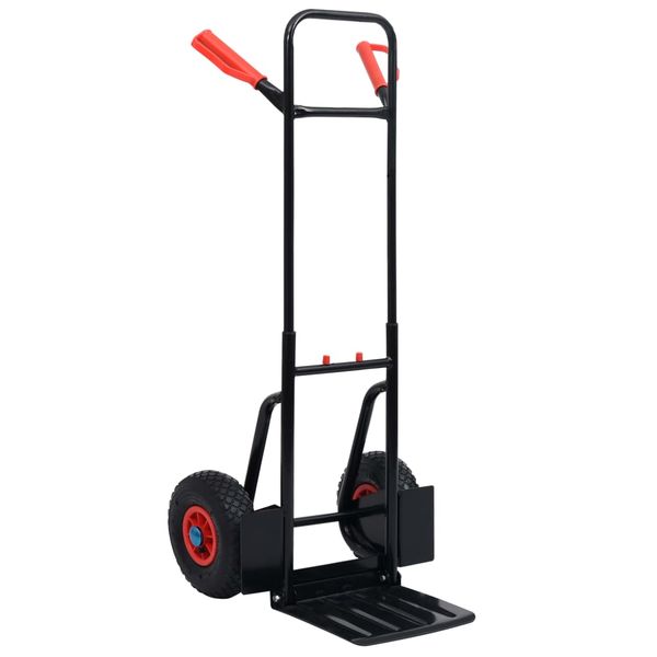 vidaXL Teleskopický ručný vozík 200 kg čierno-červený
