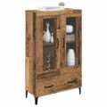 vidaXL Highboard so zásuvkou Staré drevo 70 x 31 x 115 cm
