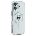 Puzdro Karl Lagerfeld pre iPhone 16 6,1" KLHMP16SHLSCHH biele Hard IML Metal Choupette Head MagSafe