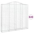 vidaXL Oblúkové gabiónové koše 20 ks 200x30x180/200 pozinkované železo