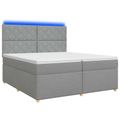vidaXL Posteľ boxspring s matracom Svetlosivá 200 x 200 cm Látka