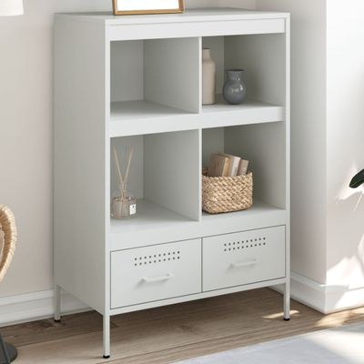 vidaXL Vysoká skrinka biela 68x39x101,5 cm oceľ