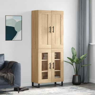 vidaXL Vysoká skrinka dub sonoma 69,5x34x180 cm spracované drevo