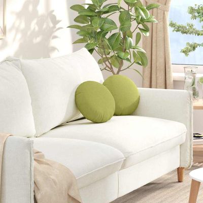 vidaXL Vankúše na sedenie 2 pcs Svetlo zelená Ø30 x 13 cm látka