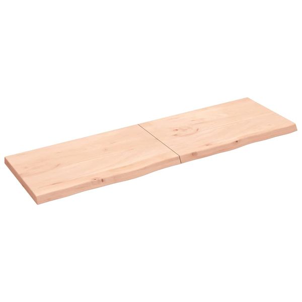 vidaXL Nástenná polica 200x60x(2-6) cm neošetrený dubový masív