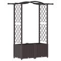 vidaXL Vyvýšený záhon s mriežkou a strechou Hnedá 125 x 40 x 138 cm PP
