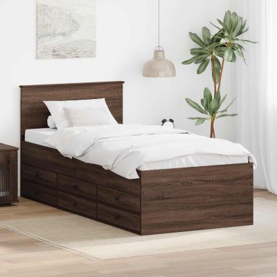 vidaXL Ležadlo Hnedý dub a čierna 75 x 190 cm Kompozitné drevo