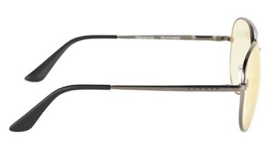 GUNNAR kancelárske/hermé okuliare MAVERICK GUNMETAL * jantárové sklá * BLF 65 *  NATURAL focus Okuliare, hermé, tmavosivé obrúčky, jantárové sklá