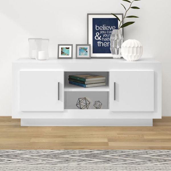 vidaXL TV skrinka biela 102x35x45 cm kompozitné drevo