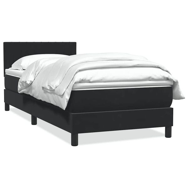 vidaXL Posteľný rám boxspring s matracom čierny 90x210 cm zamat