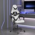 vidaXL Herná stolička biela a čierna umelá koža