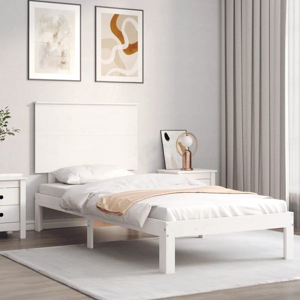 vidaXL Posteľ bez matraca biela 100x200 cm borovicový masív
