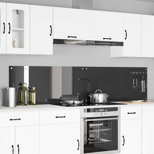 vidaXL Kuchynský obklad 2 pcs Tmavo šedá 110 x 50 cm tvrdené sklo