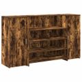 vidaXL Recepčný stôl dymový dub 180x50x103,5 cm kompozitné drevo