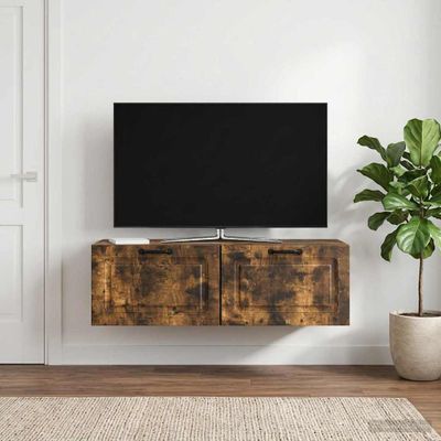 vidaXL Nástenná TV skrinka Dymový dub 98 x 41 x 30 cm Kompozitné drevo