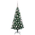 vidaXL Umelý predsvietený vianočný stromček Zelená 120 cm PVC a kov