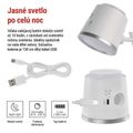 LED stolná lampa ABBIE, dobíjacia, biela