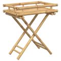 vidaXL Skladací stolík s podnosom 60x40x68 cm bambus