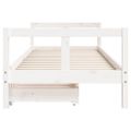 vidaXL Rám detskej postele so zásuvkami biely 80x200 cm mas. borovica